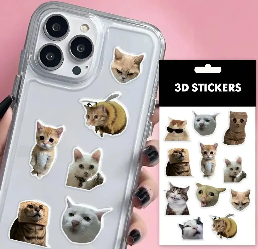 3D стікери "Fanny cats mems" 11 стікерів
