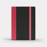 Записник В5 Pro у крапку Обкладинка чорна/рожева кремовий блок - 1
