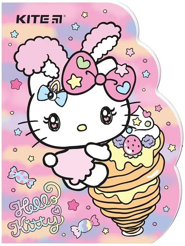 Блокнот Hello Kitty, А6, вирубка, клітинка, клей, 60...