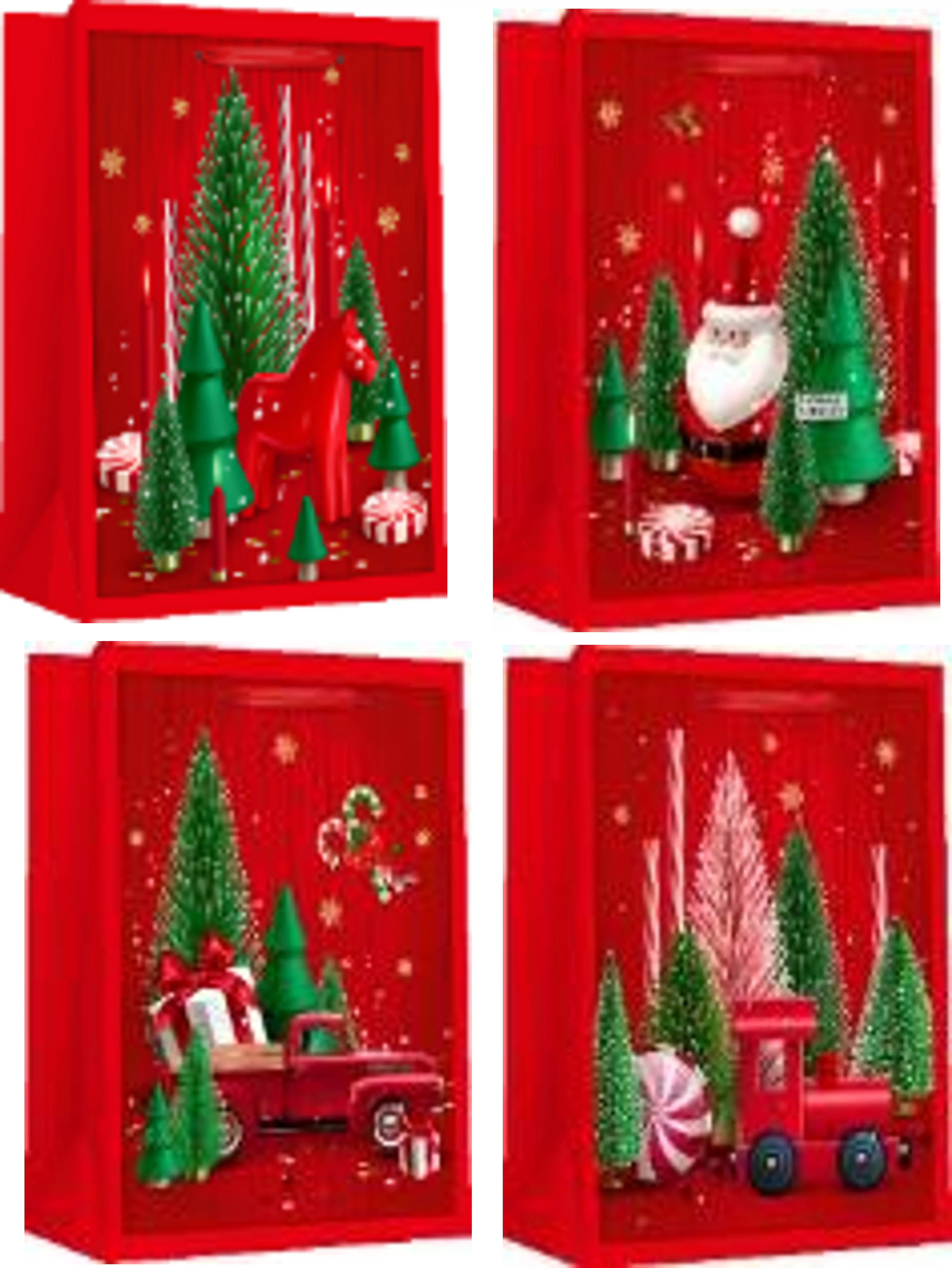 Пакет паперовий MEDIUM XMAS 17,8x9,8x22,9 210gsm ,...