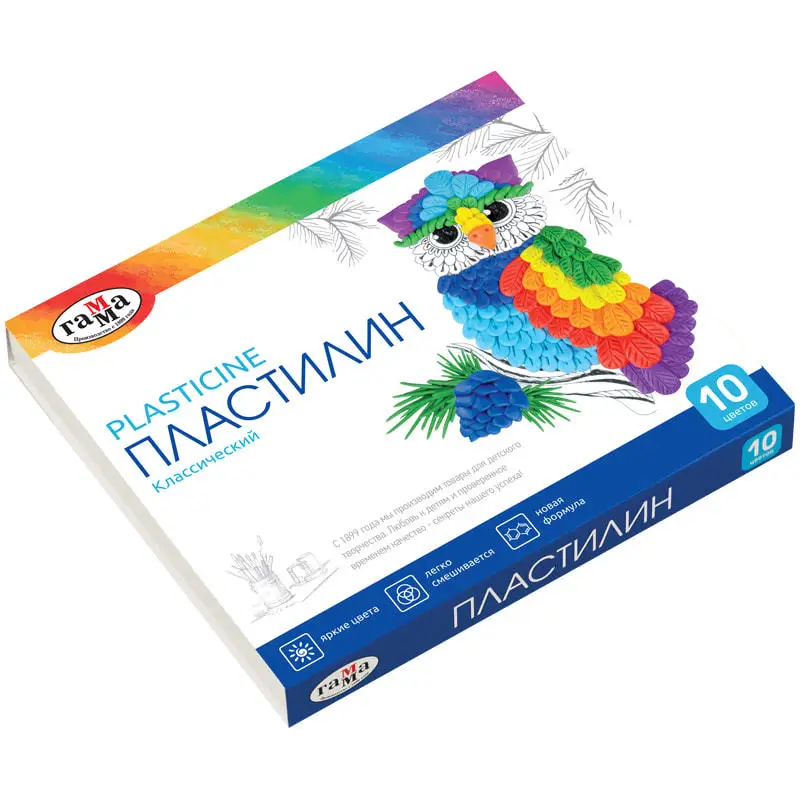 Пластилін "Класичний", кор., стек, 200 г, 10 кол