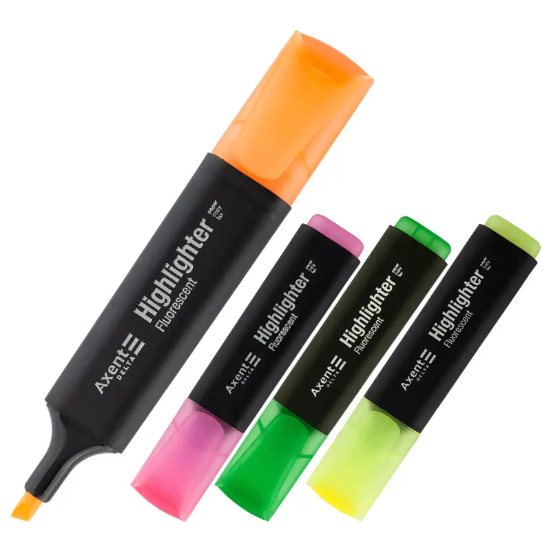 Маркер Highlighter D2501, 1-5 мм клиноп., набір з 4-х...