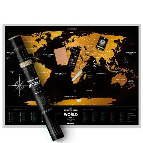 Скретч мапа світу "Travel Map Black World" (англ) (тубус)