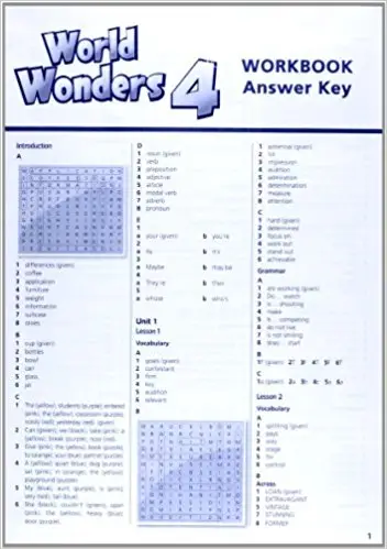 World Wonders 4 Workbook with overprint Key
