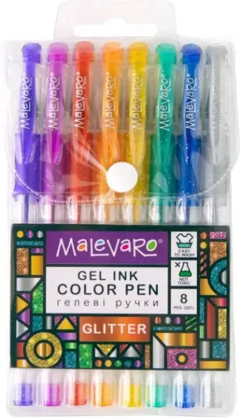 Ручка гелева з блискітками GLITTER, 8 кольорів, 0,5...