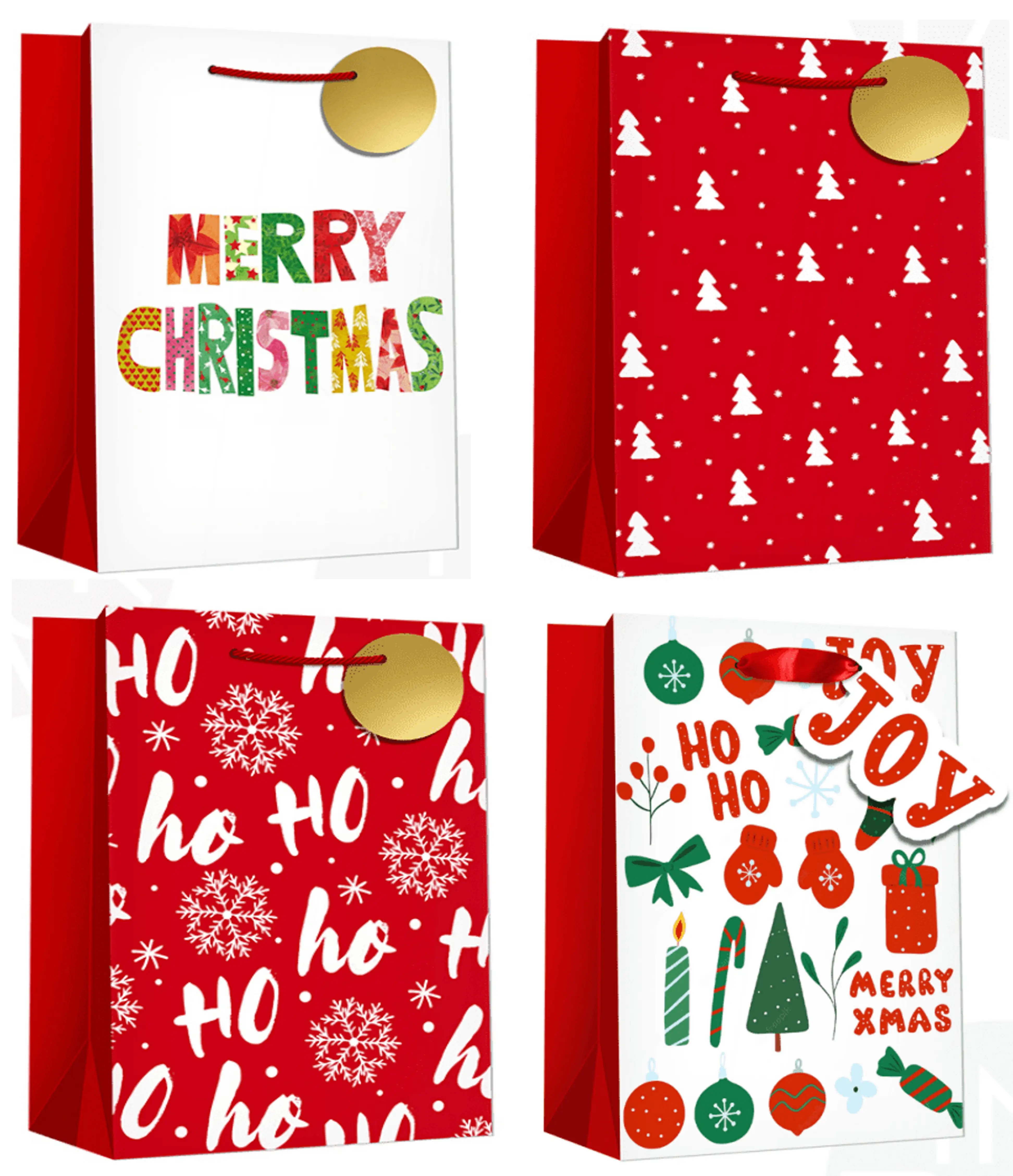 Пакет паперовий MEDIUM XMAS Ho ho 17,8x9,8x22,9 210gsm,...