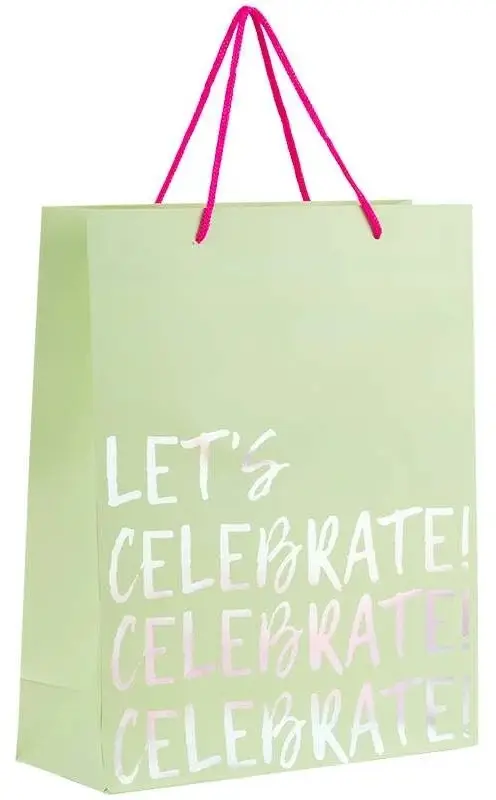 Пакет паперовий подарунковий, 26х32см, Let's celebrate