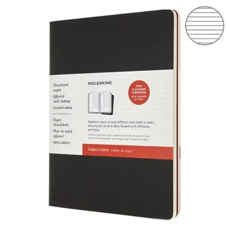 Записник Moleskine Cahier (2 шт) Subject А4 / Чорний,...