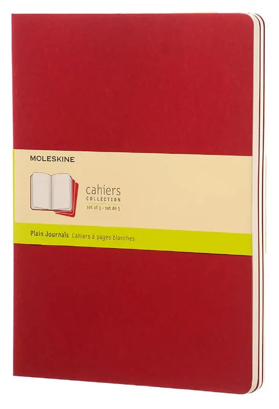 Записник Moleskine Cahier великий / Нелінований Бордо