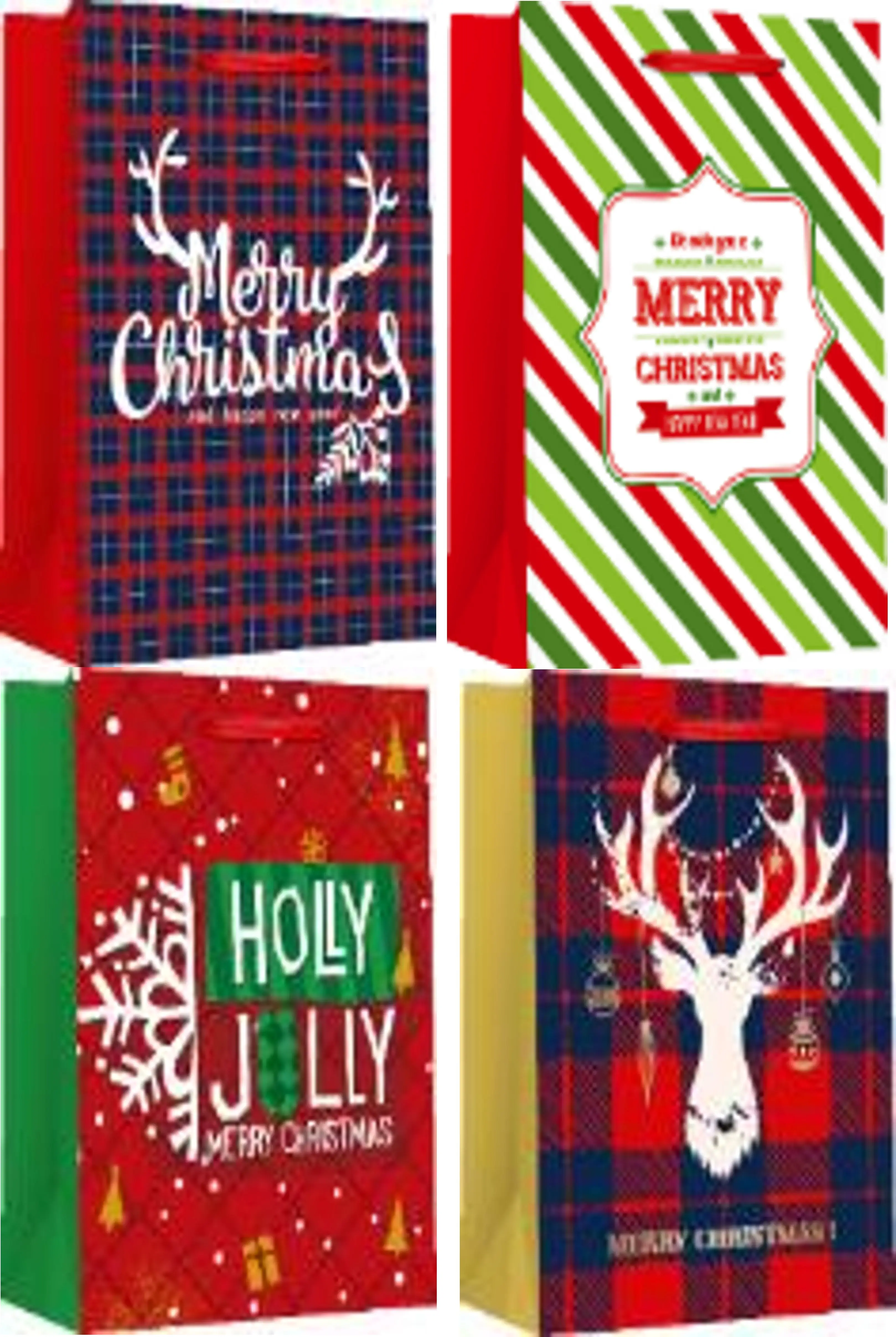 Пакет паперовий MEDIUM XMAS 17,8x9,8x22,9 210gsm, асорті