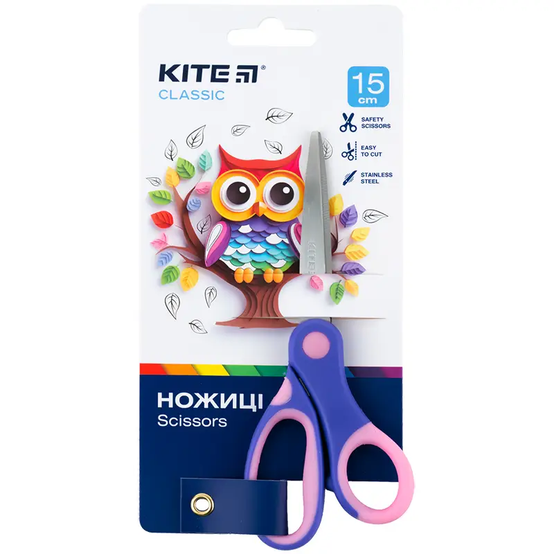 Ножиці дитячі, 15см Kite Classic Сова