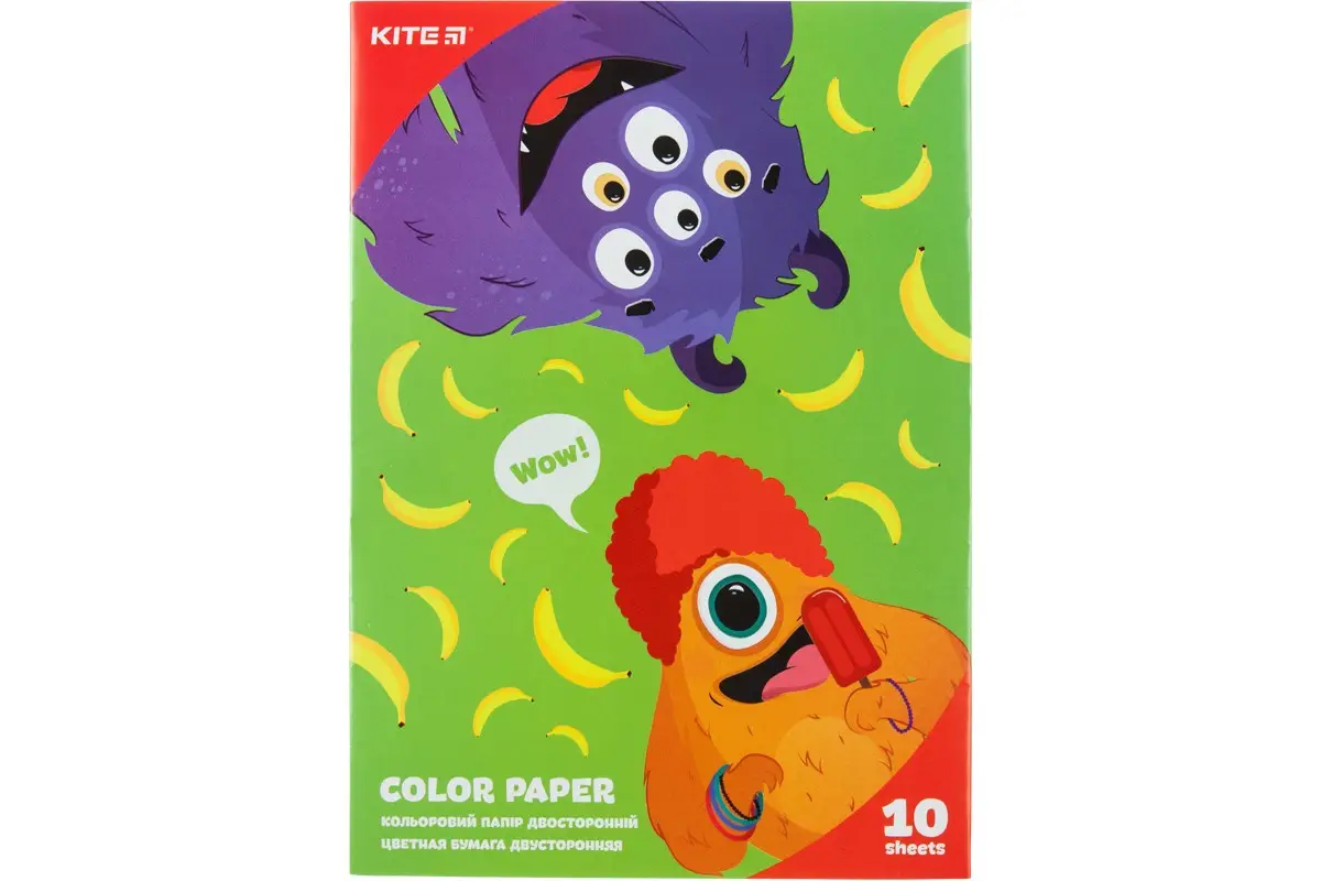 Папір кольор. двостор. (10арк/10кол), А5 Kite Jolliers