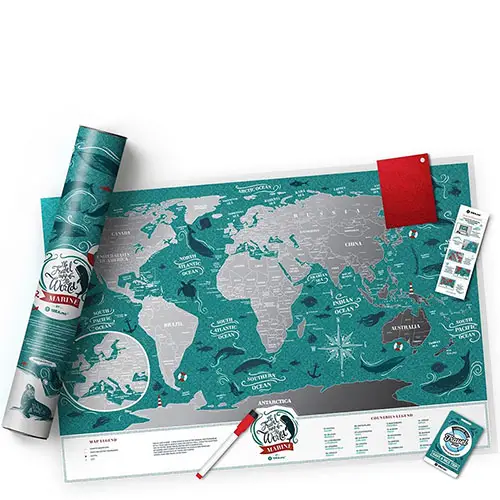 Скретч мапа світу "Travel Map Marine World" (англ)...