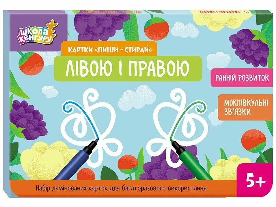 Школа Кенгуру. Ранній розвиток. Картки Пиши-стирай....