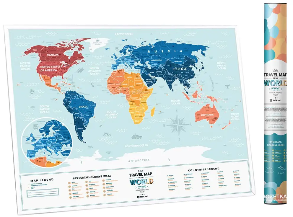 Скретч карта cвіту "Travel Map Holiday Lagoon World"...