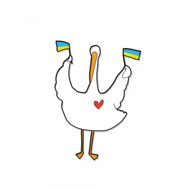 Значок з Гусем Прапорці