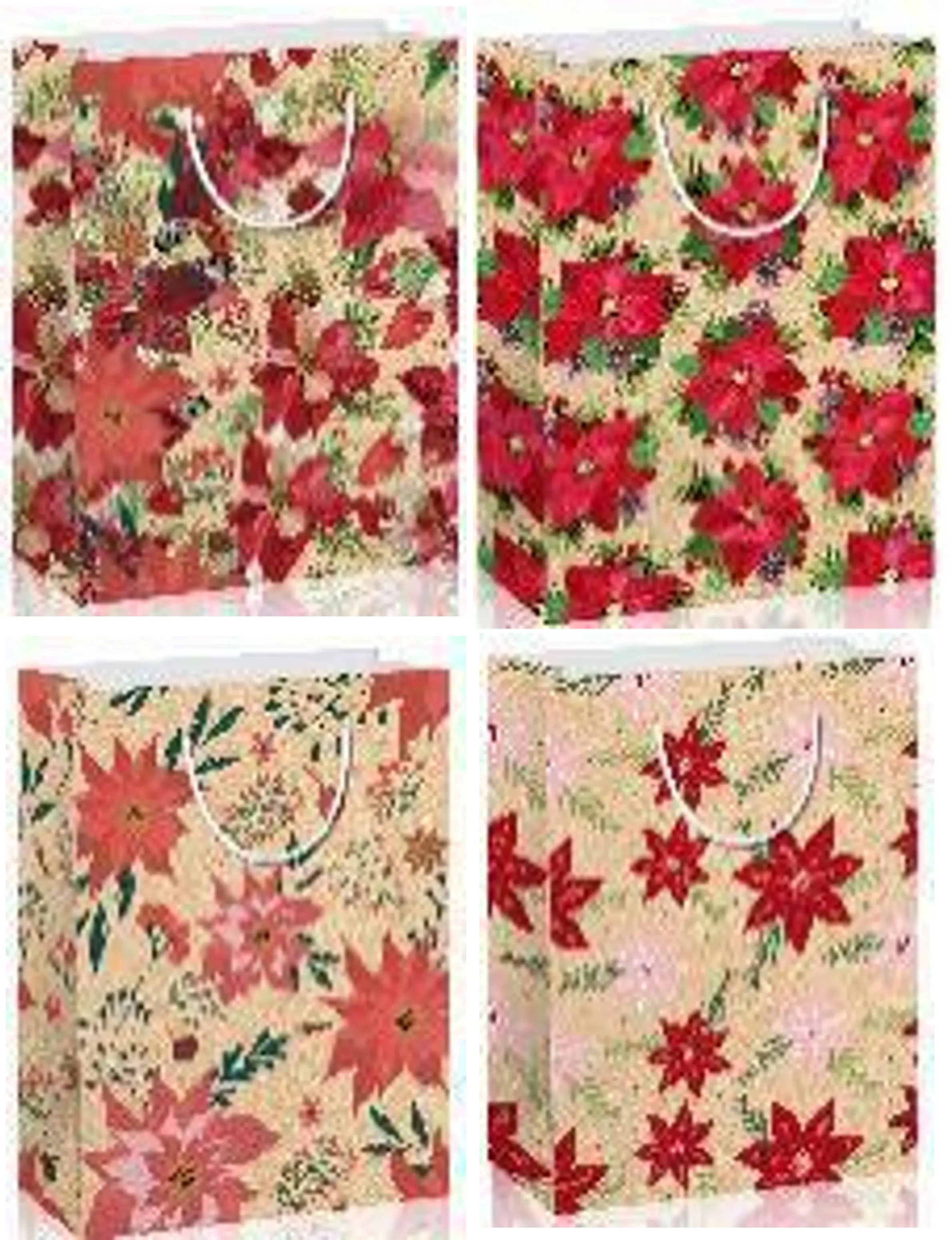 Пакет паперовий MEDIUM Poinsettia 17,8x9,8x22,9, 210gsm...