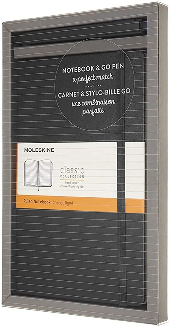 Набір Moleskine Go (Чорний записник середній + Ручка)
