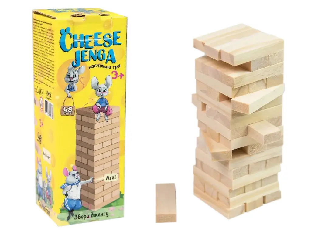 Настільна гра Strateg Cheese Jenga 48 брусків українською...
