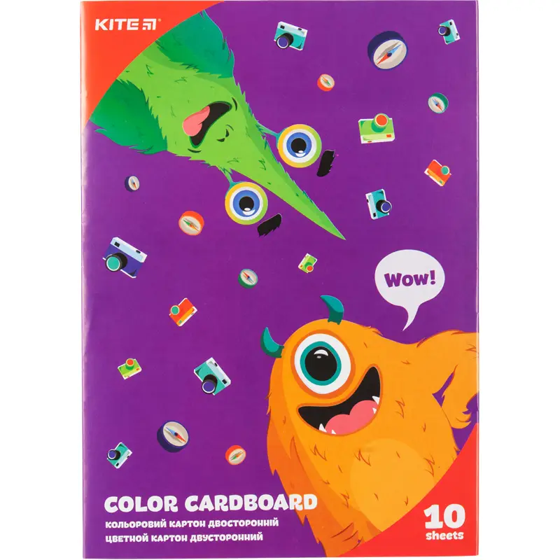 Картон кольор. двостор. (10 арк/10 кол), А5 Kite Dogs