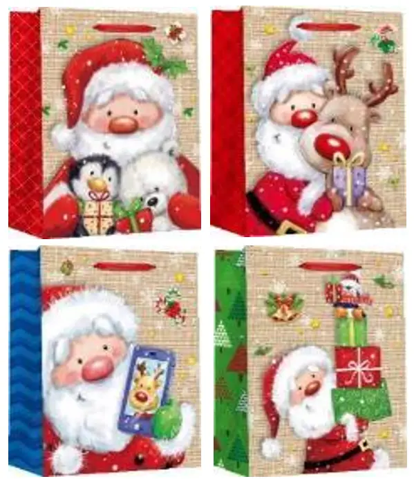 Пакет паперовий MEDIUM XMAS 17,8 x9,8 x 22,9, 210 г/м2,...