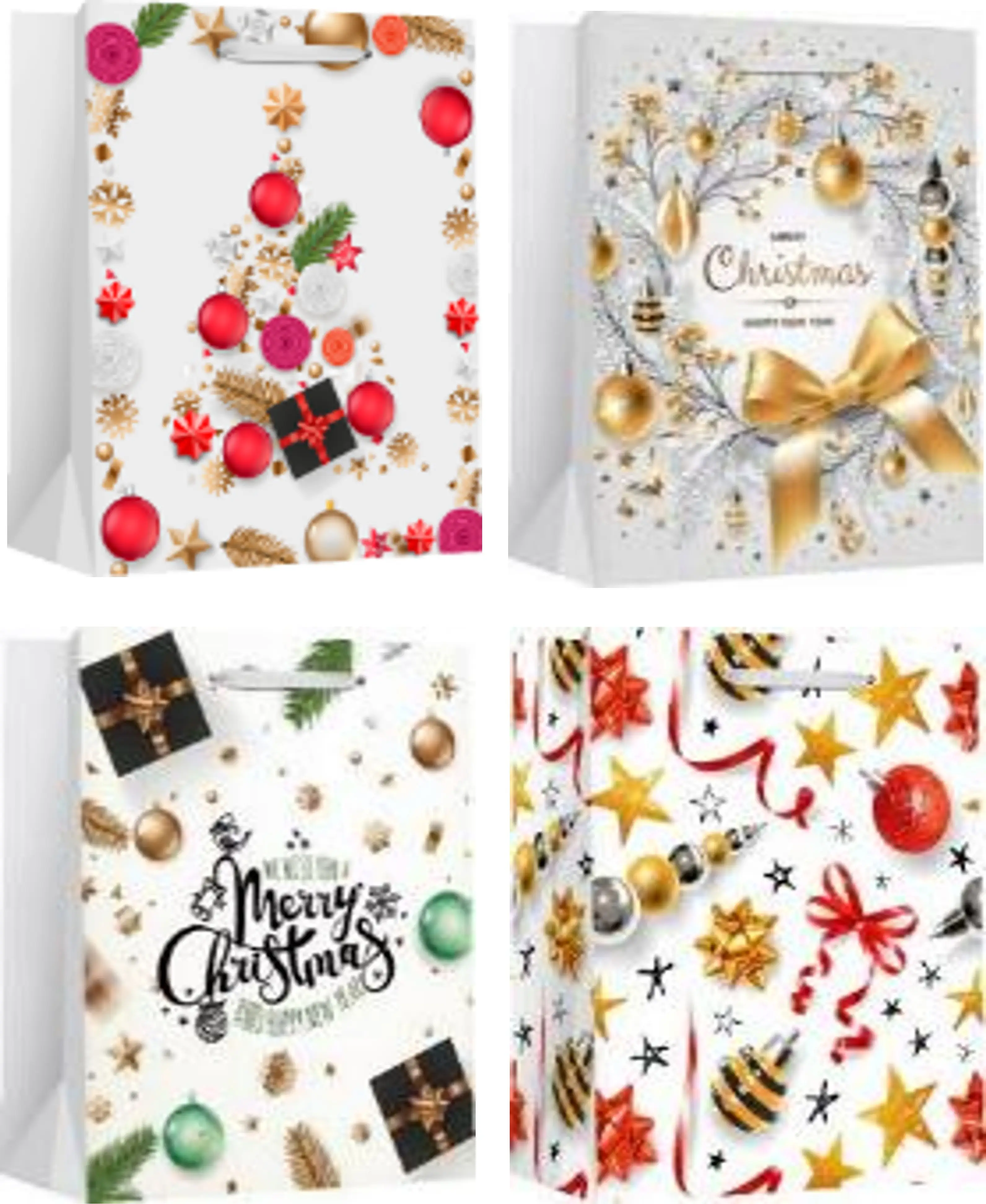 Пакет паперовий LARGE XMAS 26x12,7x32,4 210gsm, асорті