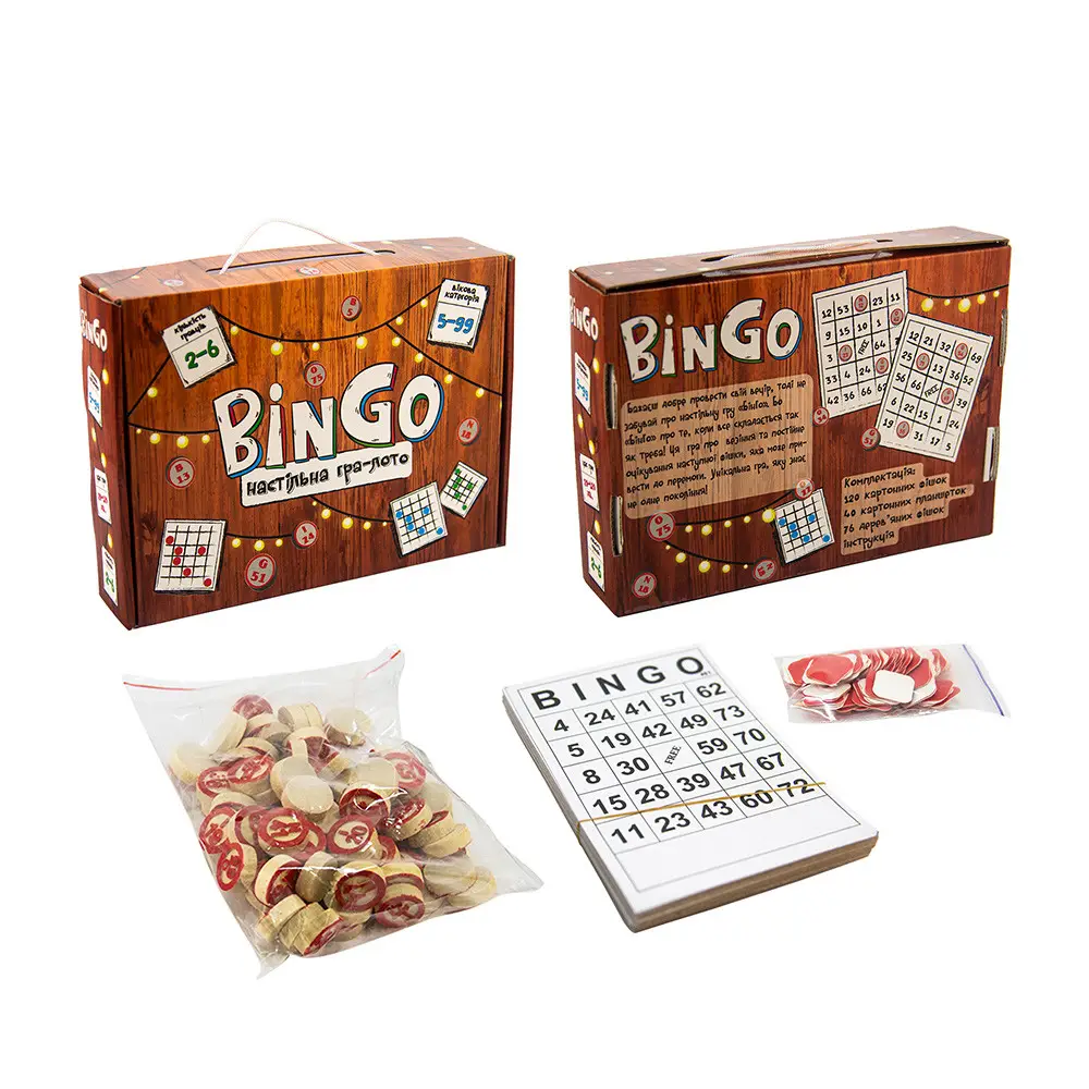 Настільна гра-лото 30757 (укр) "BinGo", в кор-ці 24,6-18,3-5,5...