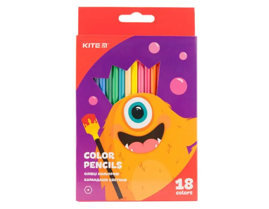 Олівці кольорові, 18 шт. Kite Jolliers