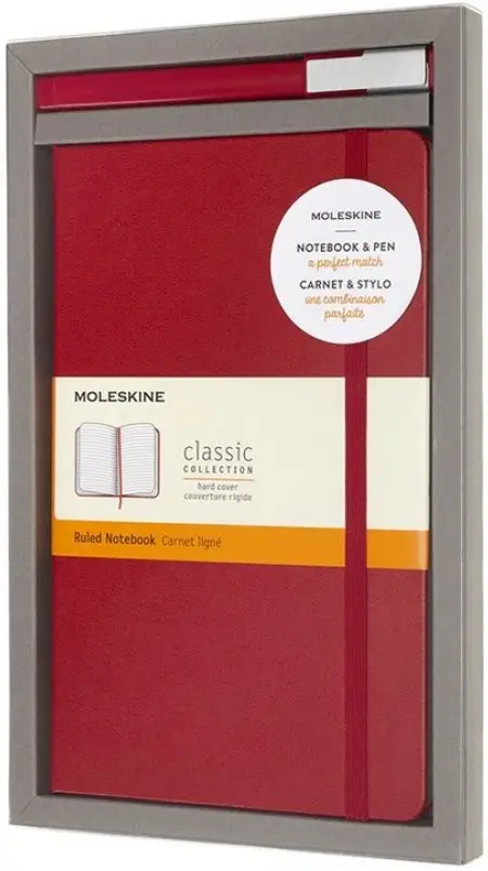 Набір Червоний записник середній + ручка Moleskine