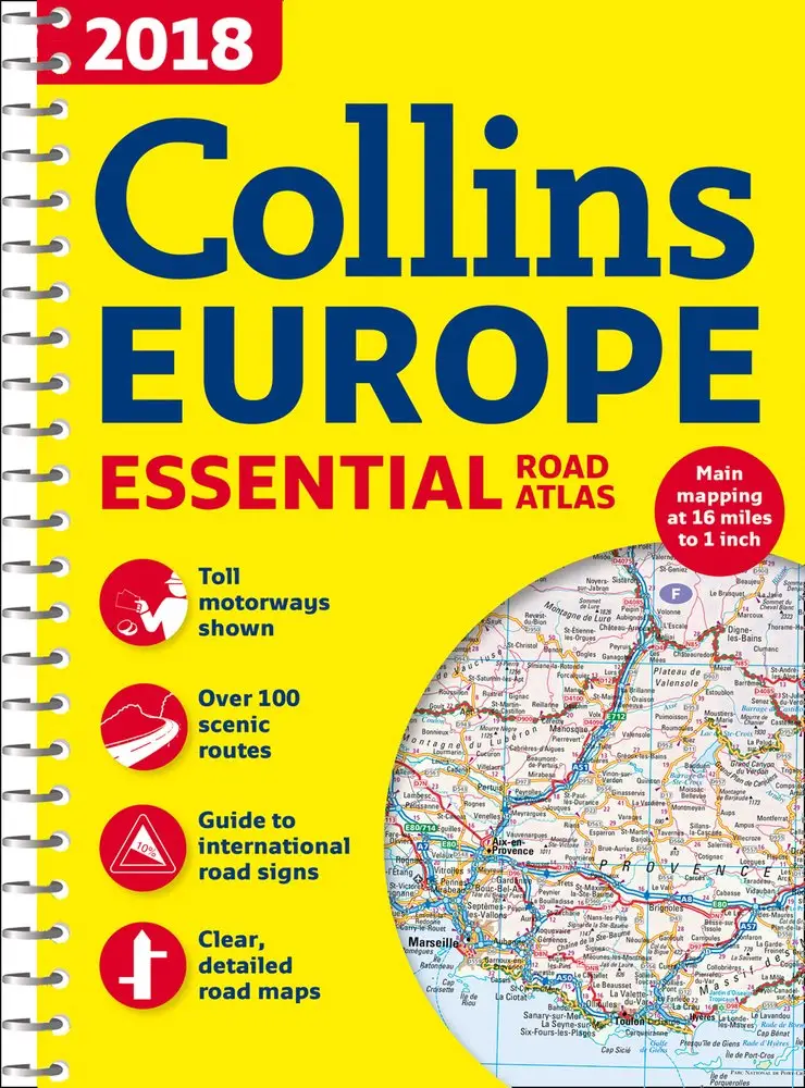 2018 Collins Europe Essential Road Atlas