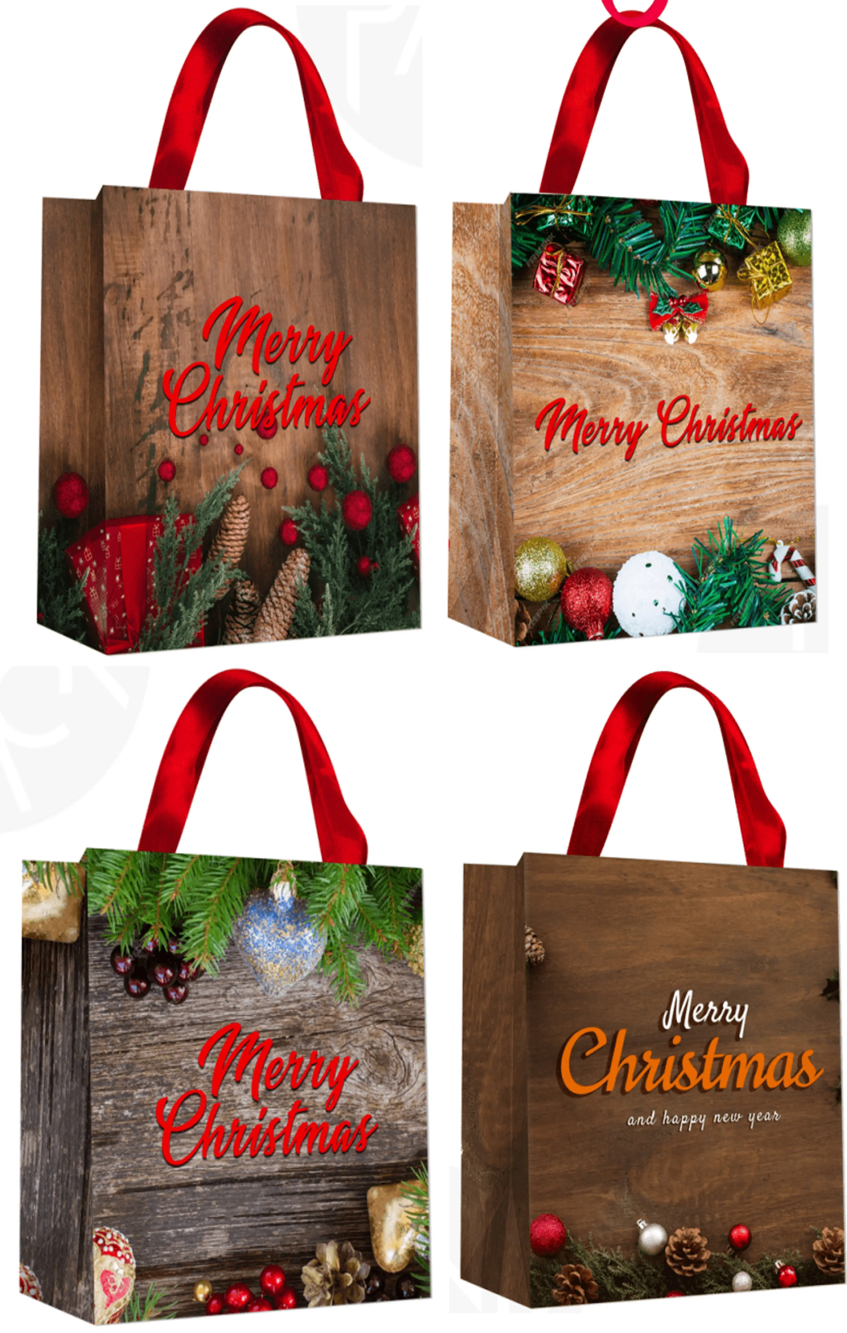 Пакет паперовий LARGE XMAS Merry3 26x12,7x32,4, 210gsm,асорті