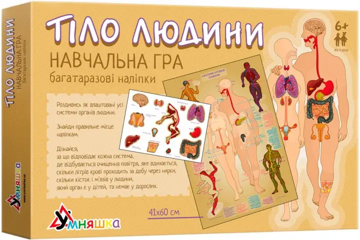 Гра навчальна с багаторазовими наліпками "Тіло людини"