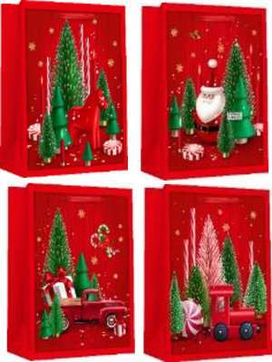 Фото - Пакет паперовий MEDIUM XMAS  17,8x9,8x22,9  210gsm , асорті