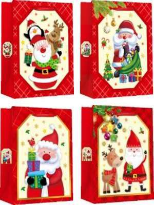 Фото - Пакет паперовий LARGE  XMAS  26x12,7x32,4  210gsm , асорті
