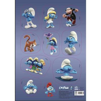 Фото - Смурфи. Набір наліпок. Стікер-пак. Шалені (У)