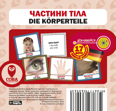 Фото - Частини тіла / Die Körperteile. 17 карток