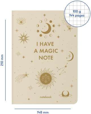 Фото - Блокнот у клітинку «I HAVE A MAGIC NOTE» бежевий
