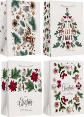 Фото - Пакет паперовий LARGE XMAS  26x12,7x32,4  210gsm , асорті