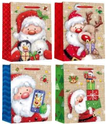 Фото - Пакет паперовий MEDIUM XMAS 17,8x9,8x22,9 210gsm, асорті