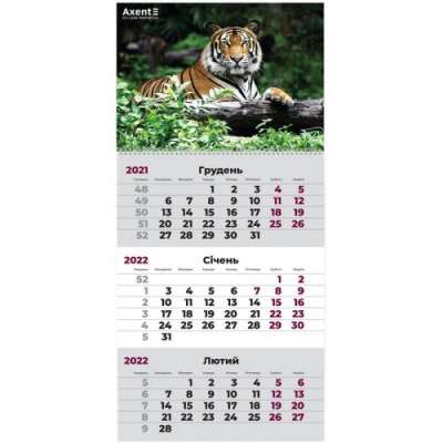 Фото - Календар настінний квартальний 2022 р., 1 пружина, Тигр