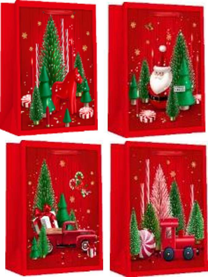 Фото - Пакет паперовий MEDIUM XMAS  17,8x9,8x22,9  210gsm , асорті