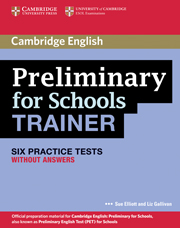 Фото - Preliminary for Schools Trainer Six Practice Tests without Answers