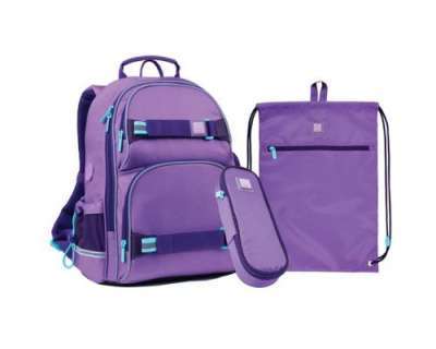 Фото - Набір рюкзак + пенал + сумка для взуття WK 702 фіолетовий