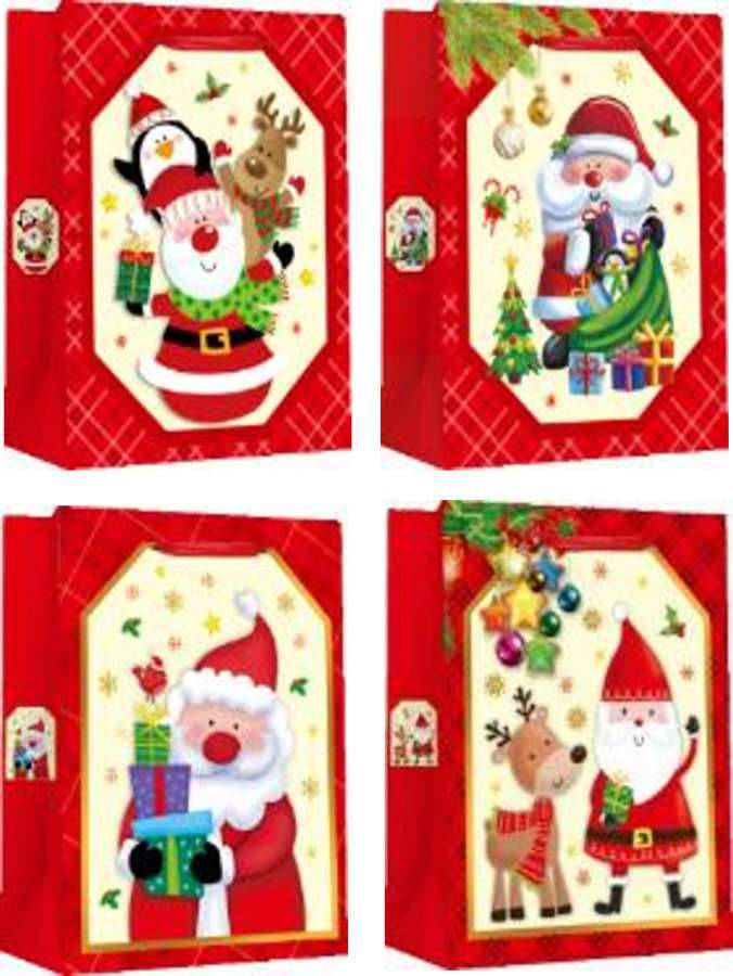 Фото - Пакет паперовий LARGE  XMAS  26x12,7x32,4  210gsm , асорті
