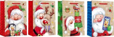 Фото - Пакет паперовий MEDIUM XMAS 17,8x9,8x22,9 210gsm, асорті