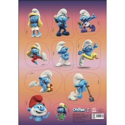 Фото - Смурфи. Набір наліпок. Стікер-пак. Веселі (У)