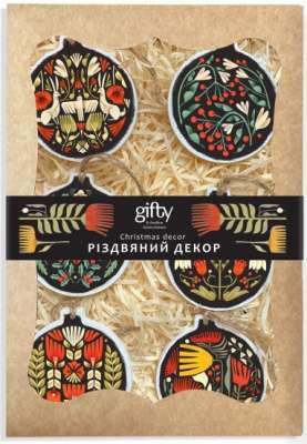 Фото - Набір з 6-ти ялинкових прикрас. Зростання