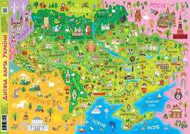 Фото - Плакат Дитяча КАРТА УКРАЇНИ  А1