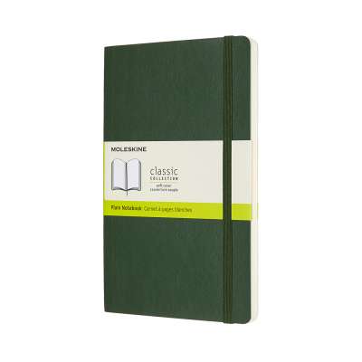 Фото - Записник Moleskine Classic середній / Нелінований Миртовий Зелений М’який